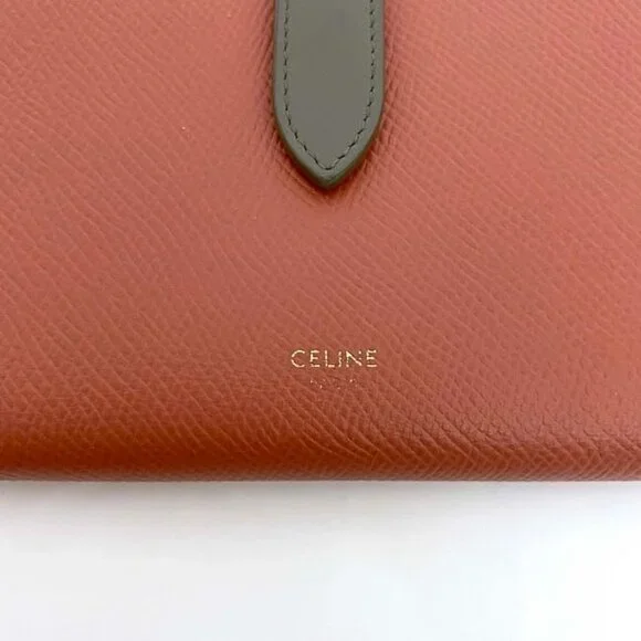 Celine Strap Wallet Red Gray Antique Rose - Picture 3 of 10